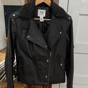 Charlotte Ronson Leather Moto Jacket